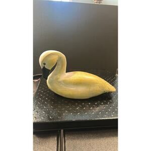 Hand Carved Wooden Swan Decoy - call out